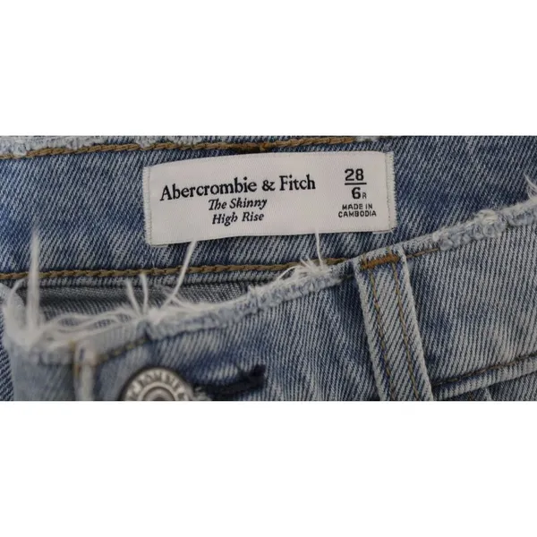 Womens Abercrombie & Fitch The Skinny High Rise Blue Light Wash Jeans Size 28 6 - Image 3