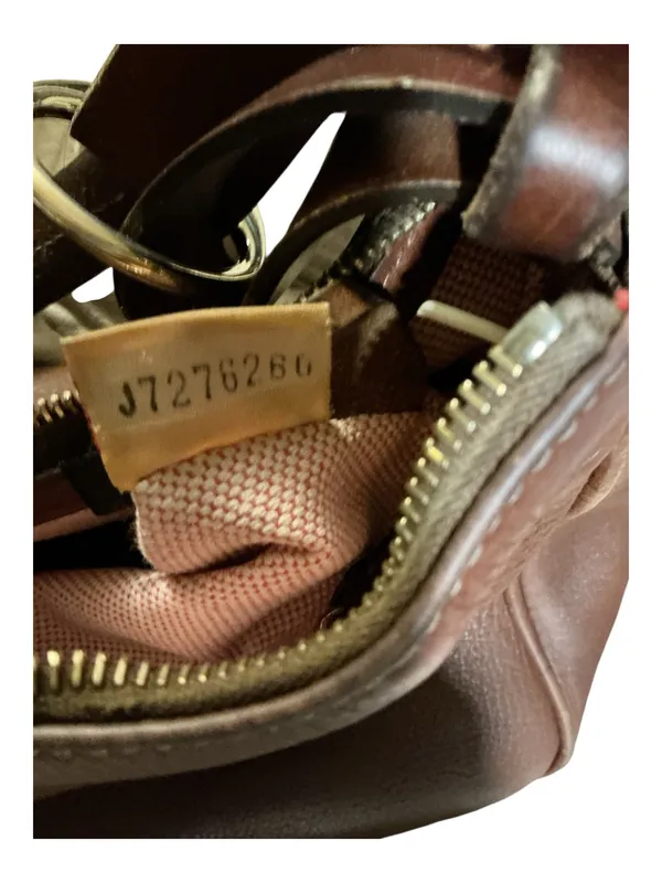 This is a vintage Dooney & Bourke Brown Pebbled Leather Shoulder Bag (Style J7276266). - Image 5