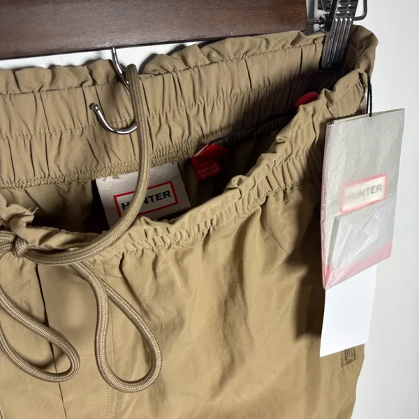 Hunter Nylon Drawstring Cinch Waist Jogger Pants Khaki Medium - Image 3