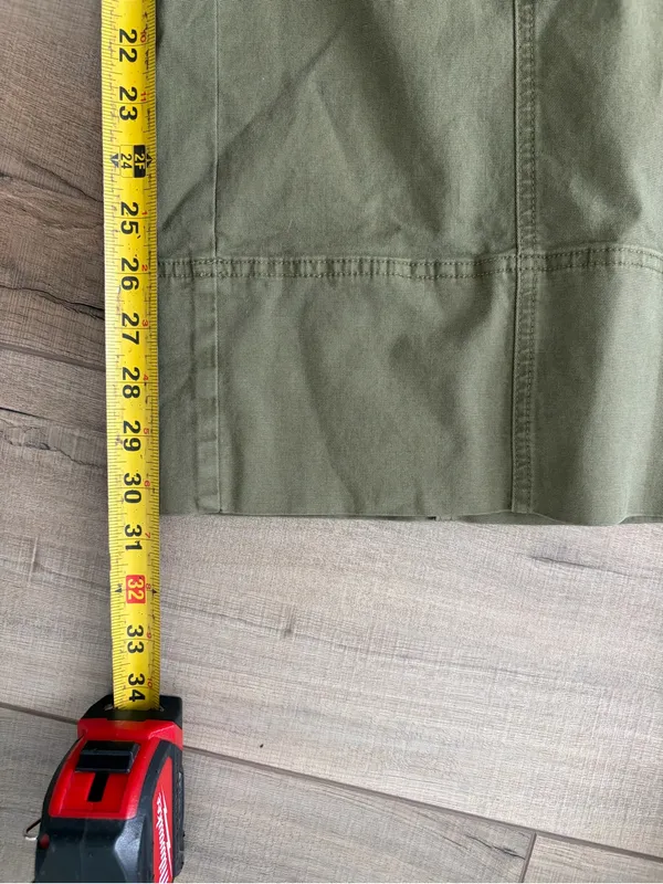 Anthropologie Maeve Utility High Rise Wide Leg Tailored Trousers Olive Green XS - Image 11
