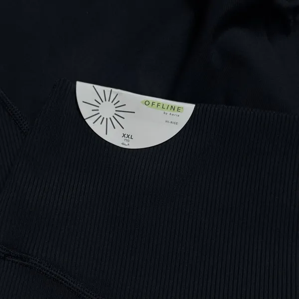 NEW Offline By Aerie 7/8 Leggings Ribbed Hi Rise Black Athletic Stretch XXL‎ - Image 8