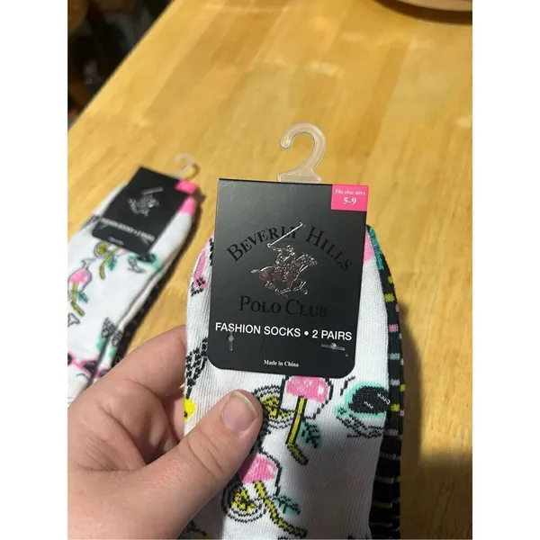 Beverly Hills Polo Club Drinks & Polka Dot Woman’s Fashion Socks NEW Size 5-9 - Image 3