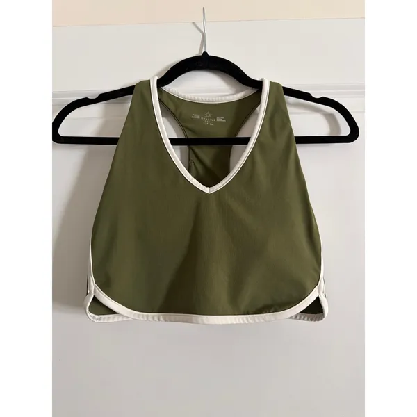 OFFLINE Real Me XTRA Longline Track Sports Bra Contrast Piping V-Neck Small - Image 5