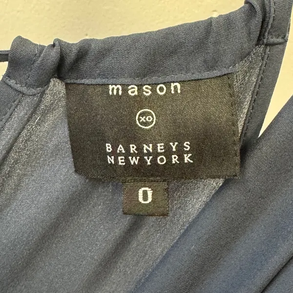 Mason by Barneys New York Navy 100% Silk Wrap Mini Dress Size 0 Party Cocktail - Image 7