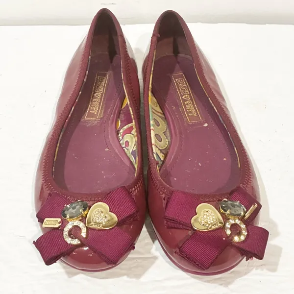 Coach Size‎ 7B Poppy Caper patent leather Ballet Flats Magenta - Image 2