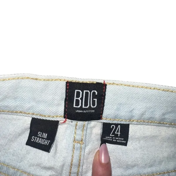 BDG Urban Outfitters‎ Jeans Womens 24 White Slim Straight Raw Hem Frayed - Image 5