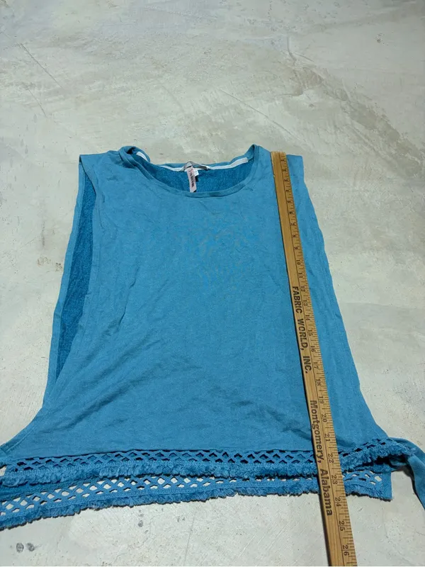 Victoria’s Secret NWTBlue Sleeveless Crochet Hem Tank Top LARGE - Image 5