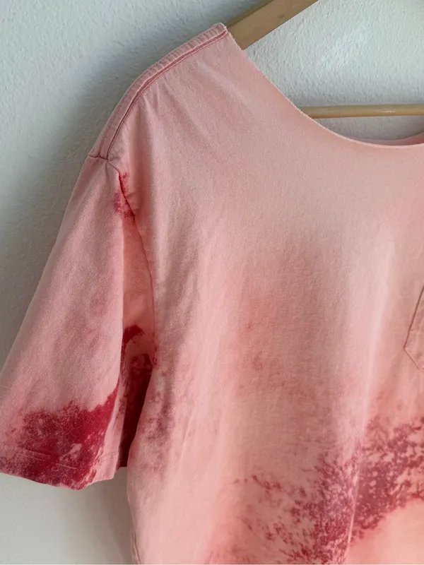 Bleached grunge off the shoulder pocket tee Red Size L - Image 5