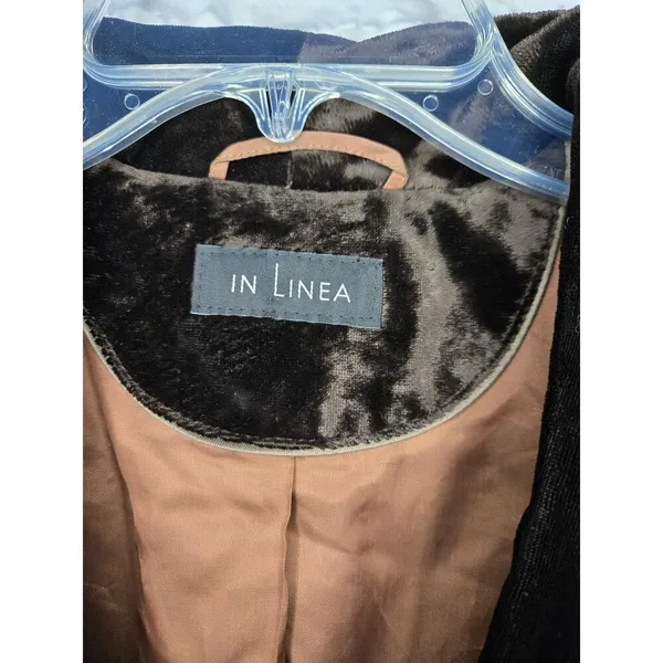 In Linea brown velvet blazer jacket shimmery holiday career office 40. - Image 6