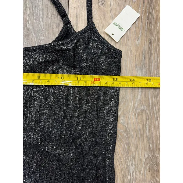Aerie No Party Needed Maxi Dress Womens Medium Black Shimmer Slip Dress NWT - Image 6
