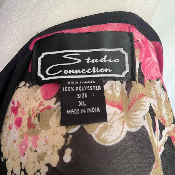 Y2K Studio Connection Slip Floral Dress Sz M Whimsigoth Asymmetrical Hem Bead - Image 10