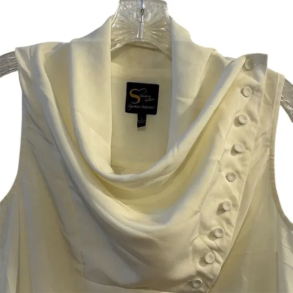 Serena Williams Signature Statement Sleeveless Cowl Neck Blouse Off-white Size S - Image 2