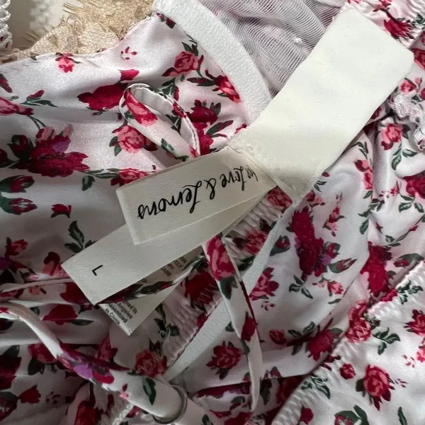 For Love And Lemons Red and White Floral Camisole - Image 5