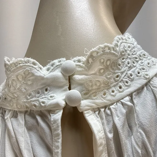 & Other Stories High Neck‎ Long Puff Sleeve Blouse Size 6 Soft White Victorian - Image 6
