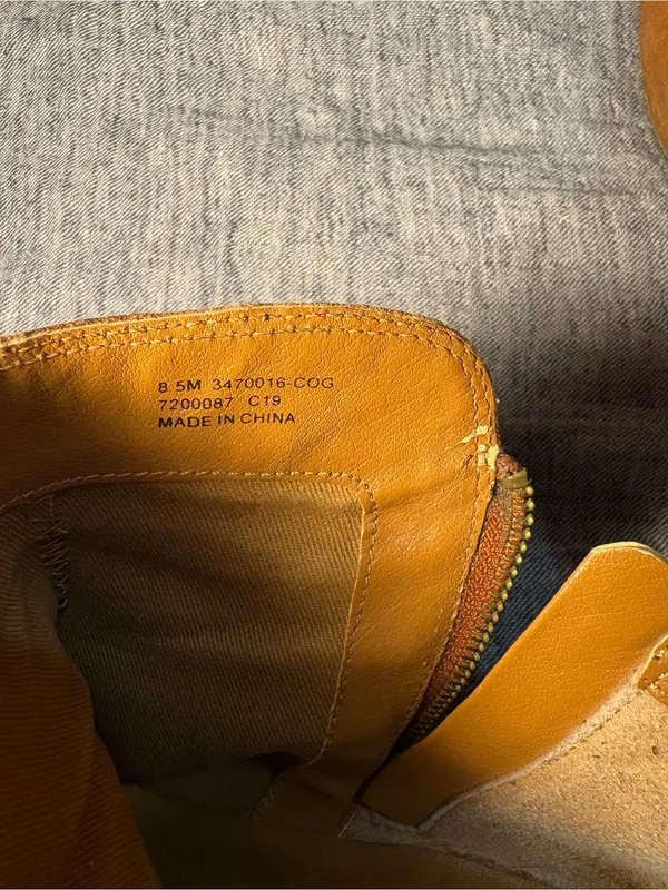 Frye Cognac Leather Ankle Booties with Side Zip Size 8.5 - Image 7