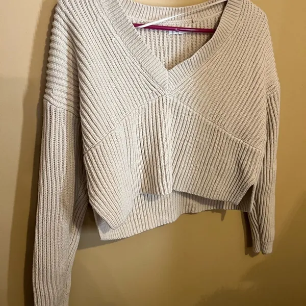 Pacsun‎ xs cropped beige sweater - Image 4