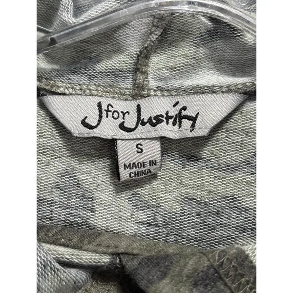 J For Justify Green Camo Mini Shirt Dress Size‎ Small Short Sleeve Rivets - Image 2