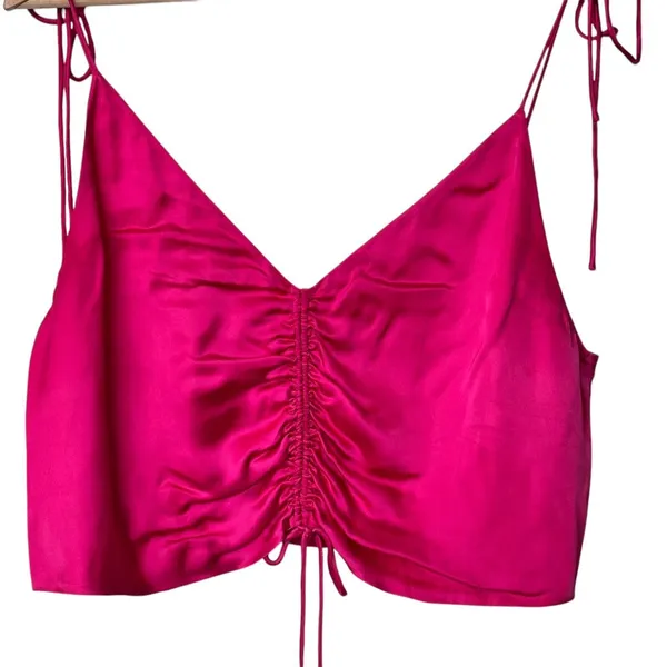 Aritzia Wilfred verso camisole Sz Large hot pink cinched - Image 9