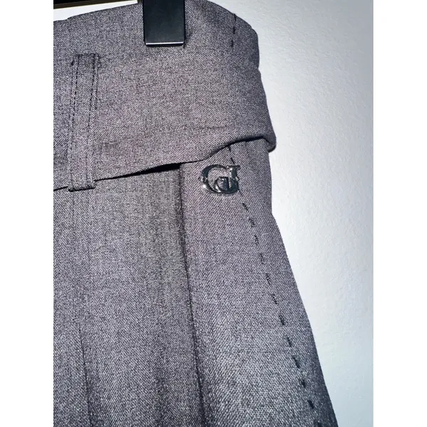 Gaudi Jeans Women's Gray High Waist Belted Cropped‎ Pants Trousers Size 10/12 US - Image 3