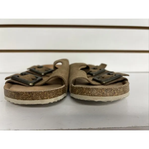 Yokono Women's Brown Leather Suede Wedge Sandals Size 9 Shoes Buckled Strap - Image 3