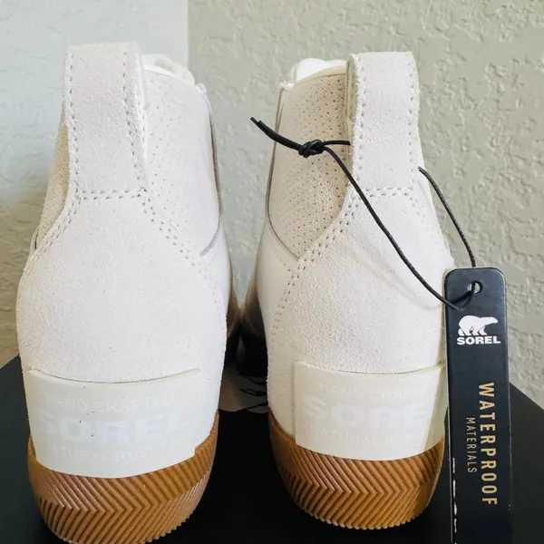 Sorel Out N About‎ Wedge Leather Bootie, Ankle Boots White/Sea Salt, Size 8, NWT - Image 14