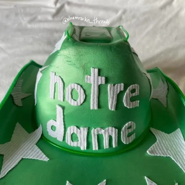 green and white starry Notre Dame cowboy hat - Image 6