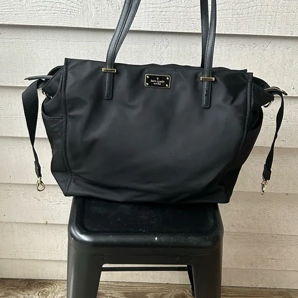 Kate Spade Kaylie Baby Bag Classic Black Nylon Tote Diaper Bag - Image 2