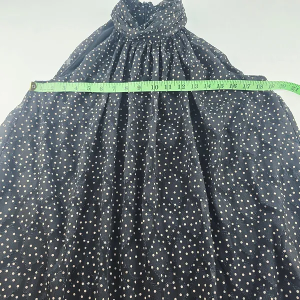Taylor Polka Dot‎ Halter Dress Ruffle Hem Sleeveless Party Black Size 8 - Image 7