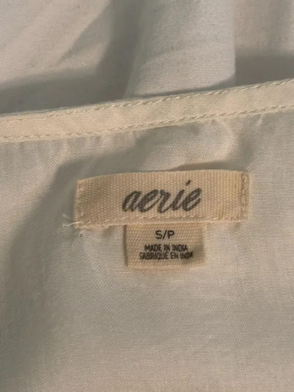 Aerie White and Black Lace Trim Tank - Image 4
