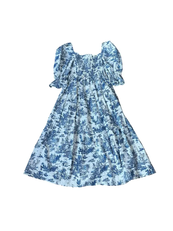 Nothing Fits But Kiko Dress Puff Sleeve Midi Feminine Romantic CottageCore - Image 2