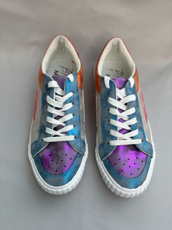 Blowfish Malibu Mens 8.5 Multicolor Colorblock Breathable Lace-Up Sneakers - Image 2