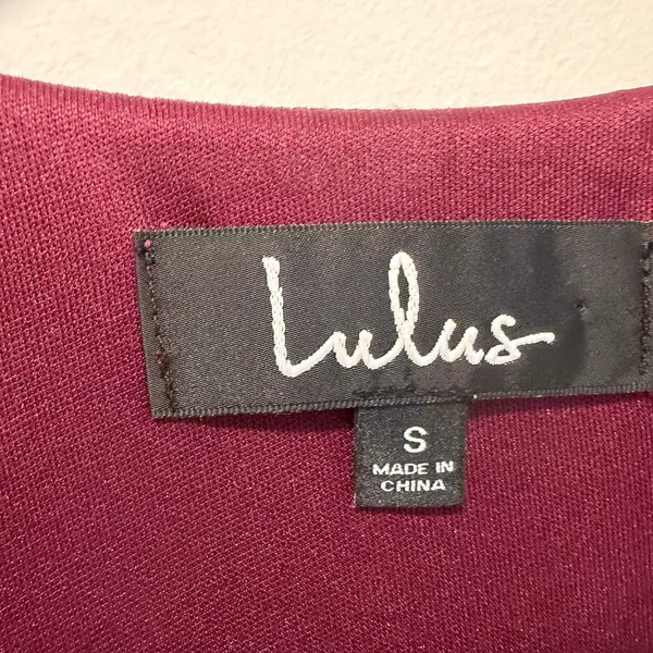 Lulus My Whole Heart Long Sleeve Wrap Dress Women's Small Burgundy Maxi - Image 8