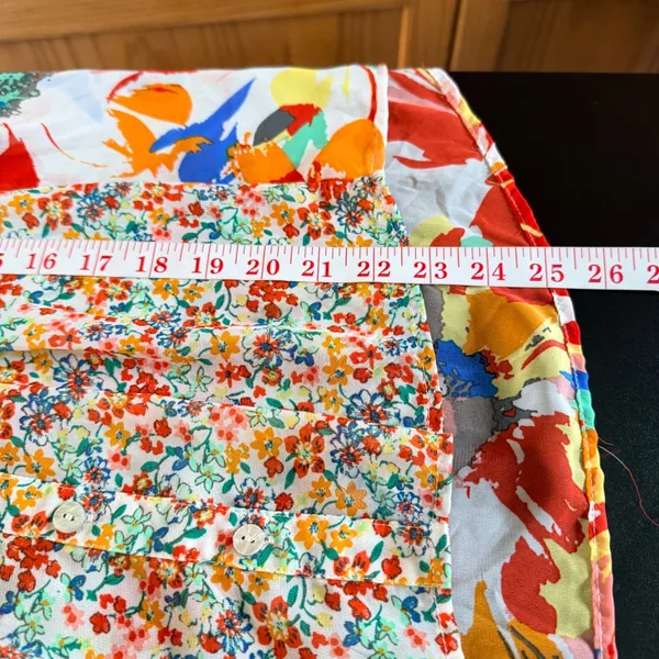 Hope Springs‎ Floral Blouse Fits Medium Small Multicolor Boho Patchwork Top White Size undefined - Image 6