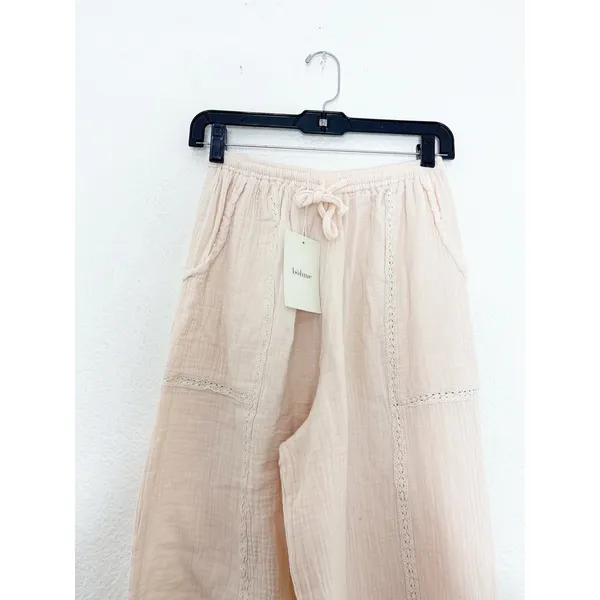 NWT Bohme Avery Crinkle Joggers Oatmeal Size Small Bohemian Balloon Leg Cotton - Image 5