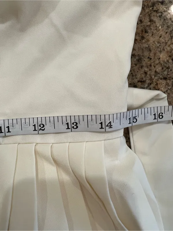 Commense Sleeveless Belted Pleated Blazer Maxi Dress Beige Size Small NWT - Image 11