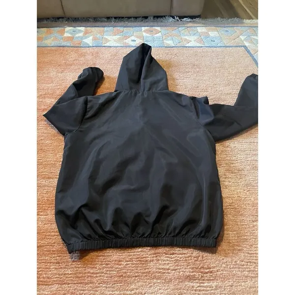 Brandy Melville Black Full Zip Hooded Windbreaker California Malibu Unisex - Image 6