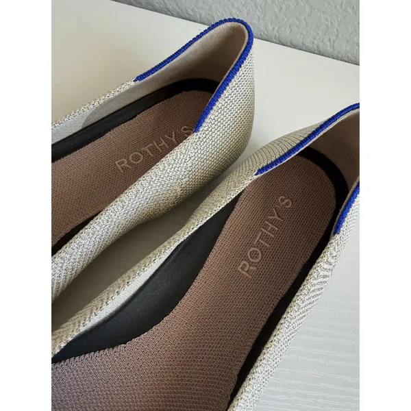 Rothy's The Point II Gold Metallic Knit Flats Women's US 9.5 Pointed Toe - Image 4