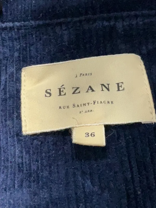 Sezane Bob jumpsuit in navy corduroy - Image 6