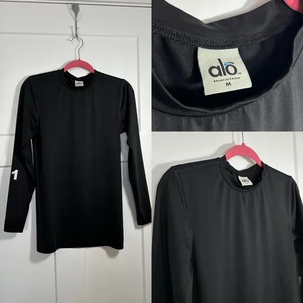 Alo medium long sleeve black shirt - Image 2