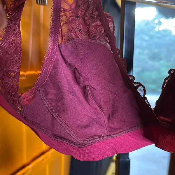 Aerie Lace Bralette in Burgundy Size Medium - Image 9