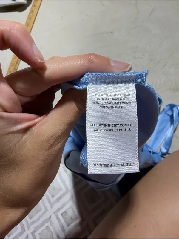Lucy in the sky Satin Light Blue mini Dress XS - Image 6