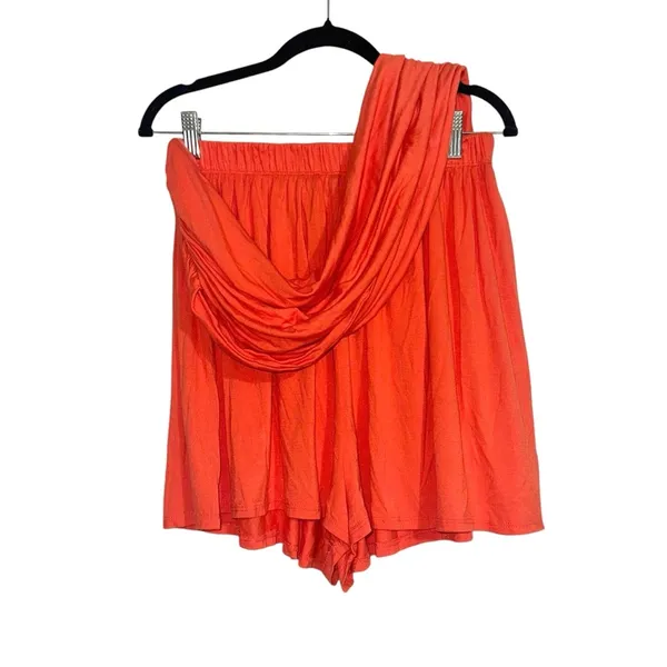 NWOT Free People Beach Sabbia Convertible Orange Shorts Romper LARGE - Image 3