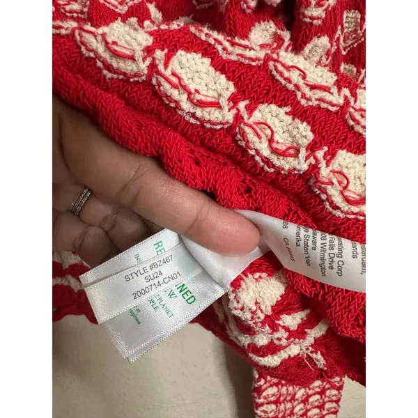 J.Crew Textured Crochet Lady Jacket in Moroccan Sand Red size XL Coastal Cottage - Image 9