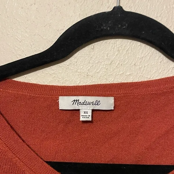 Madewell Burnt Orange Modern Tie-Front Sweater Top Size‎ XS - Image 4