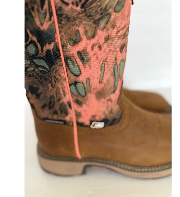 JUSTIN Women’s Trekker 11" Camo Work Boot Size 7B Waterproof Russet Brown SE4356 - Image 4