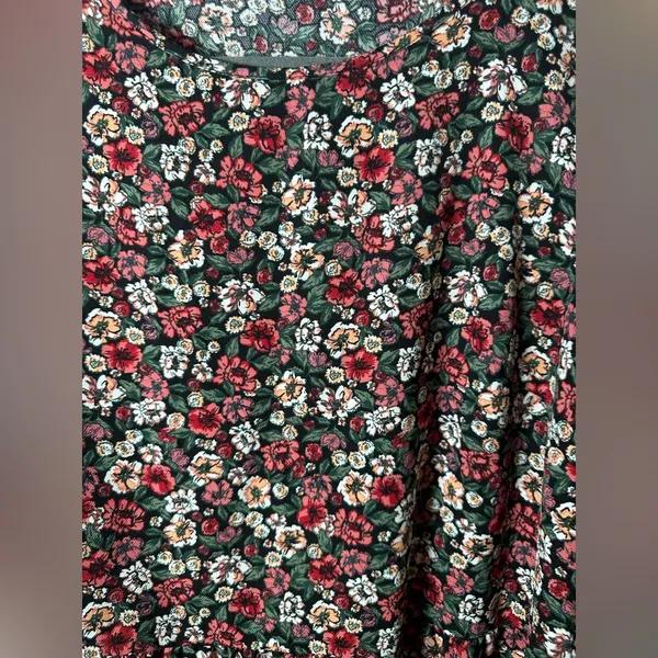 Primark Floral Peplum Blouse Long Sleeve Black Red Green Women’s Size 10 (L)‎ - Image 7