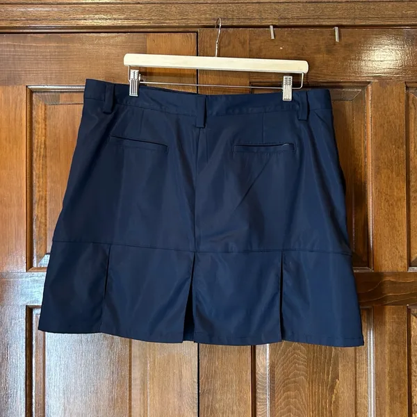 Lands' End Navy Blue Athletic Skort 16 Golf Hiking Casual Zip Pocket Stretch‎ - Image 3