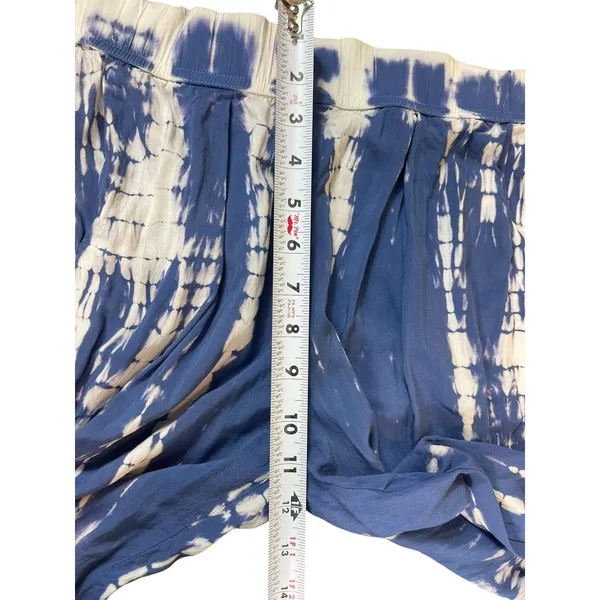 Darah Dahl Women’s Tie Dye Pants Blue White Boho Lounge Casual Lightweight M - Image 11