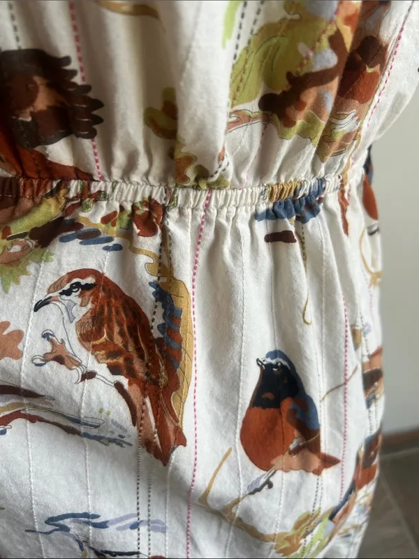 Anthropologie Eloise Bird Print Mini Length Boho Dress Size Small - Image 8
