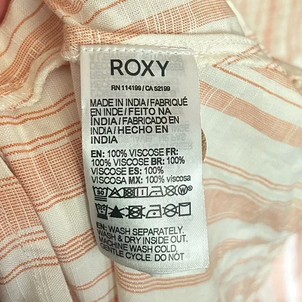 NWT ROXY Women's Glowing Wave Sleeveless Yarn Dye Dress Orange & White Size XS - Image 6